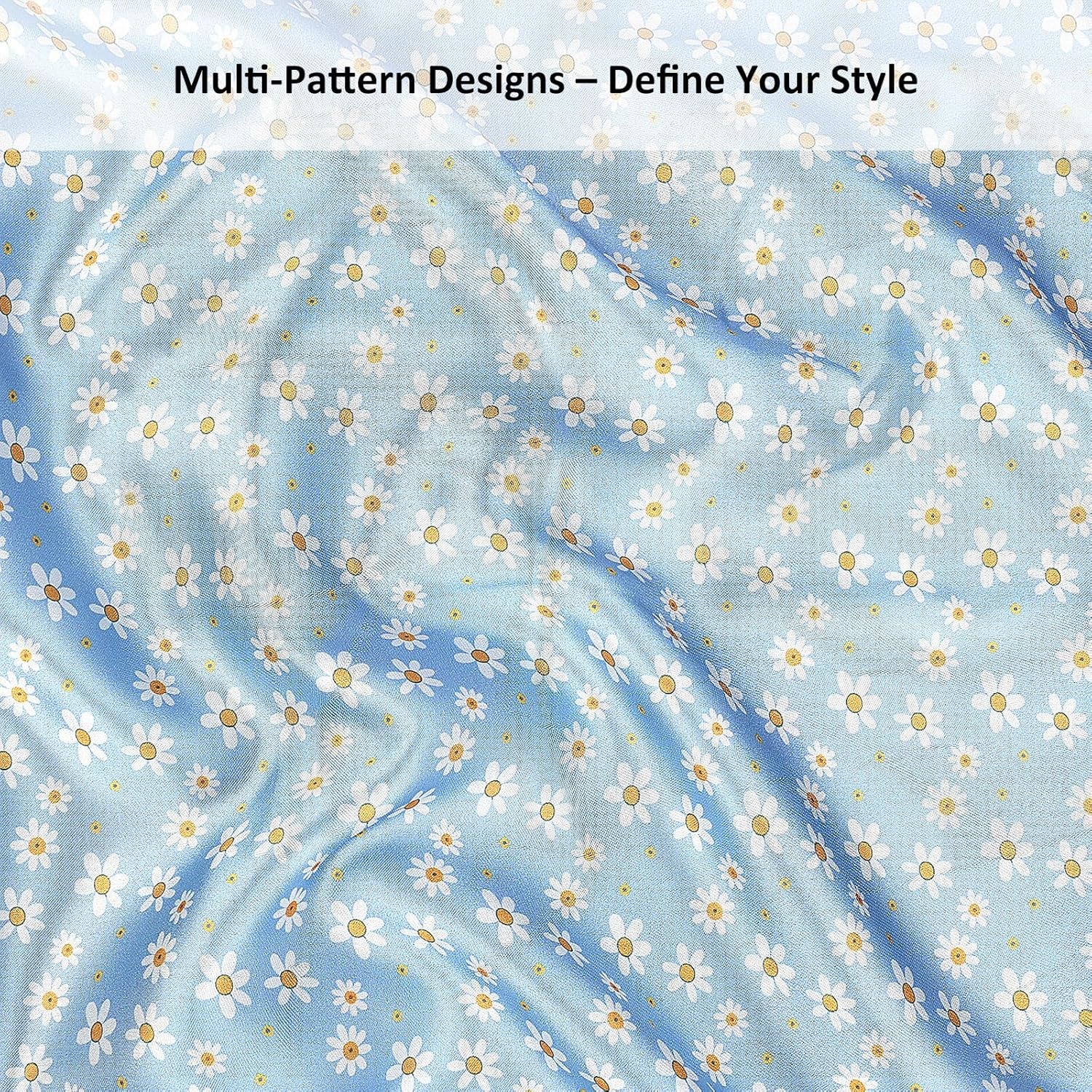 image:imageBundle Set King Fitted Sheet and 2 Pillowcases 20 x 40 3 Items Blue Daisy WrinkleResistant amp Hair Care