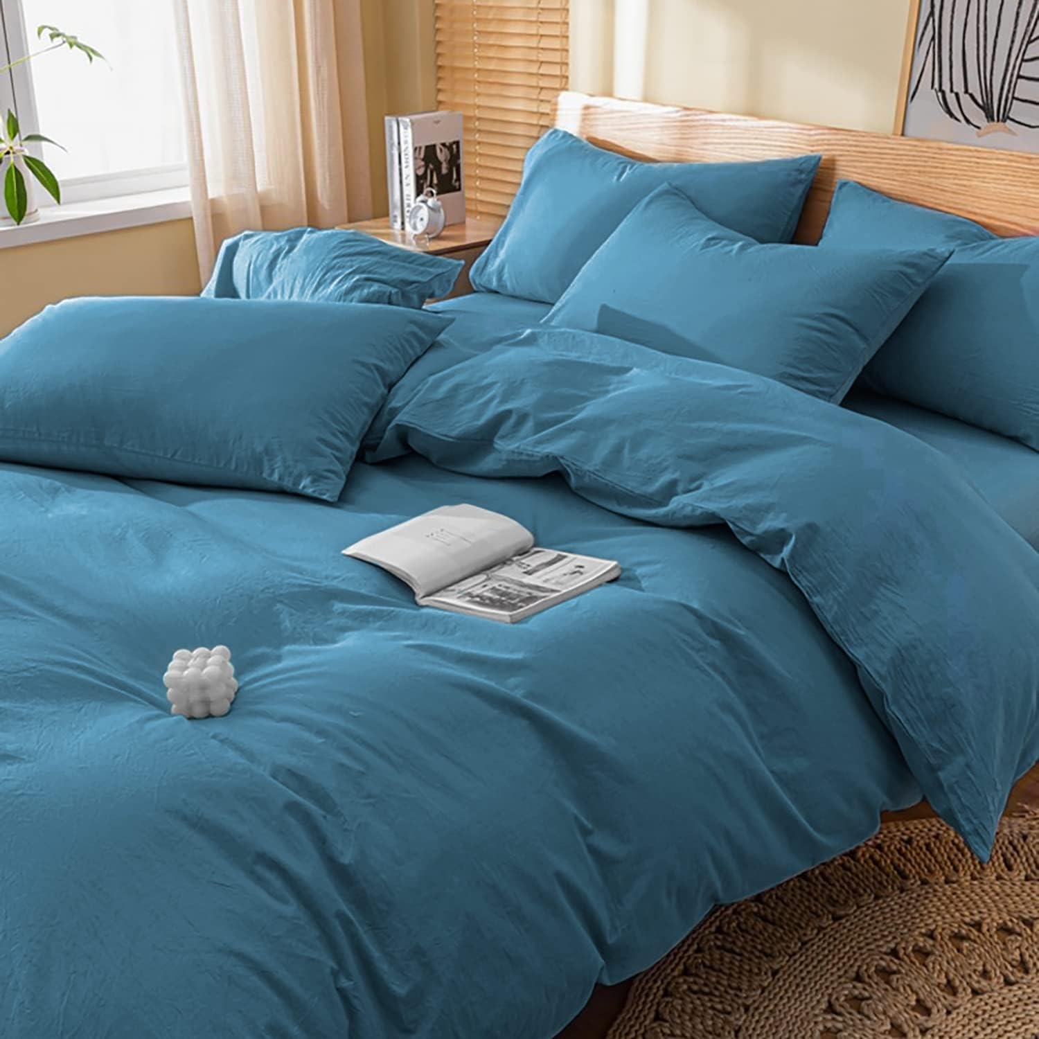 image:imageLirex 2 Pack Pillow Cases100 Cotton Breathable Pillowcases20X 36 King StandardSky BlueBlue