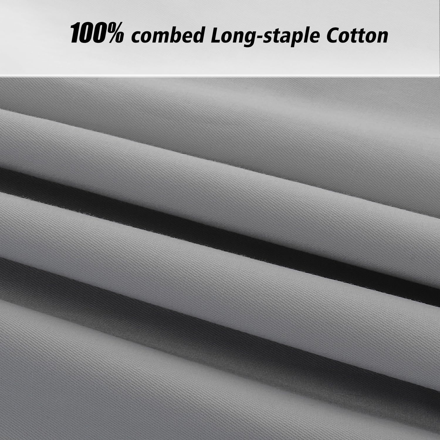 image:imageLirex 2 Pack Pillow Cases100 Cotton Breathable Pillowcases20X 36 King StandardSky BlueDark Grey