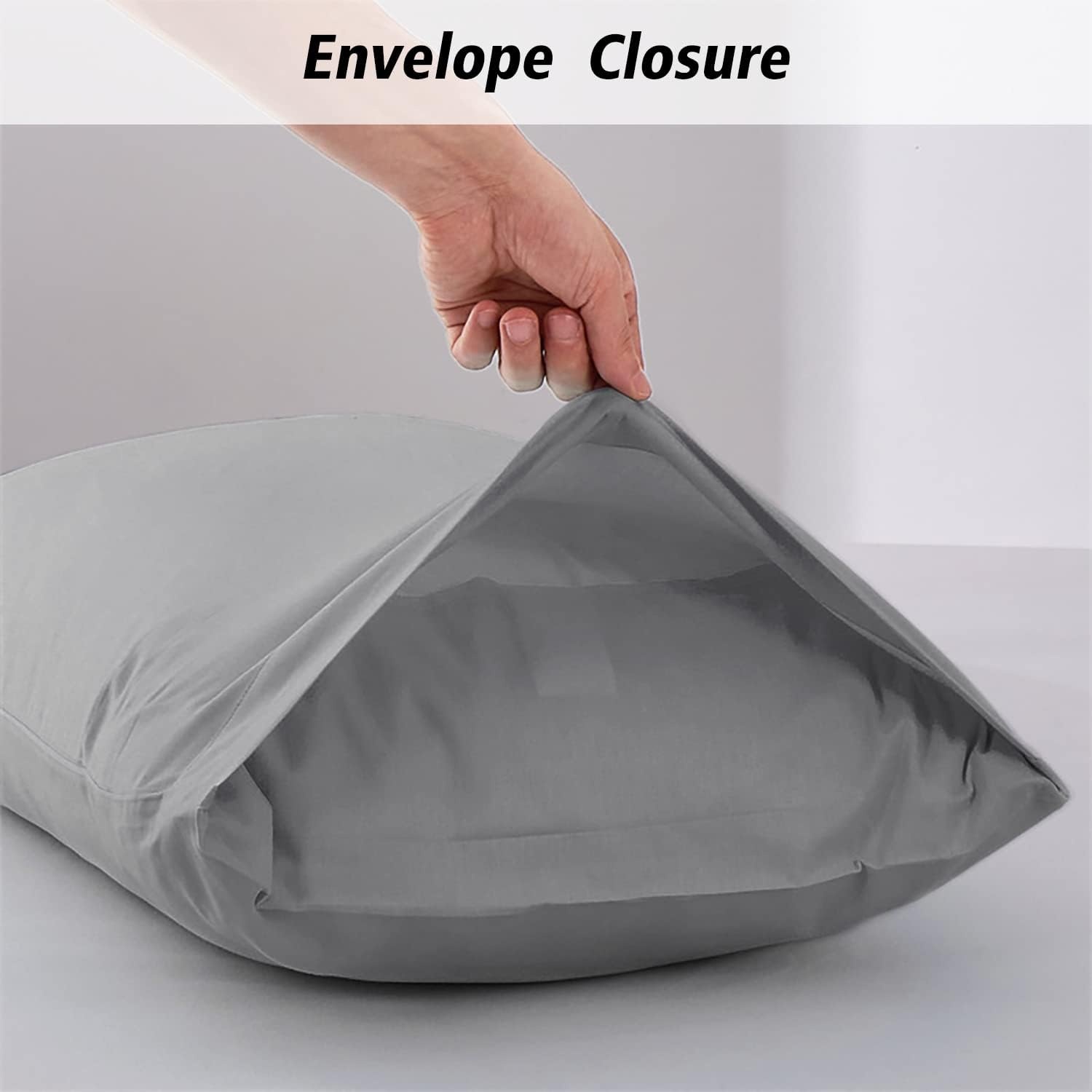 image:imageLirex 2 Pack Pillow Cases100 Cotton Breathable Pillowcases20X 36 King StandardSky BlueDark Grey