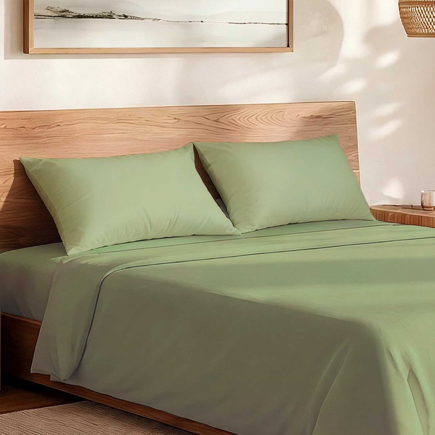 image:imageLirex 2 Pack Pillow Cases100 Cotton Breathable Pillowcases20X 36 King StandardSky BlueGreen