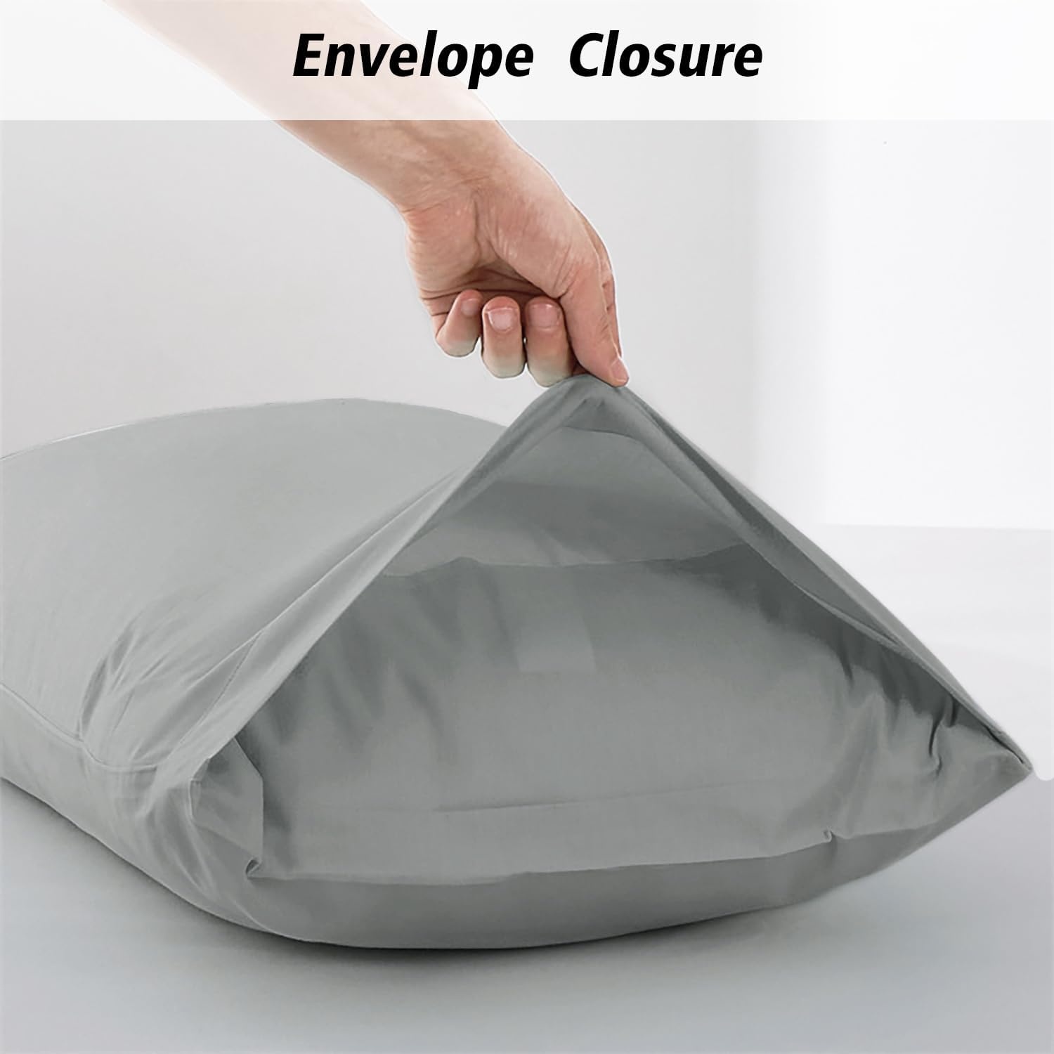 image:imageLirex 2 Pack Pillow Cases100 Cotton Breathable Pillowcases20X 36 King StandardSky BlueGrey
