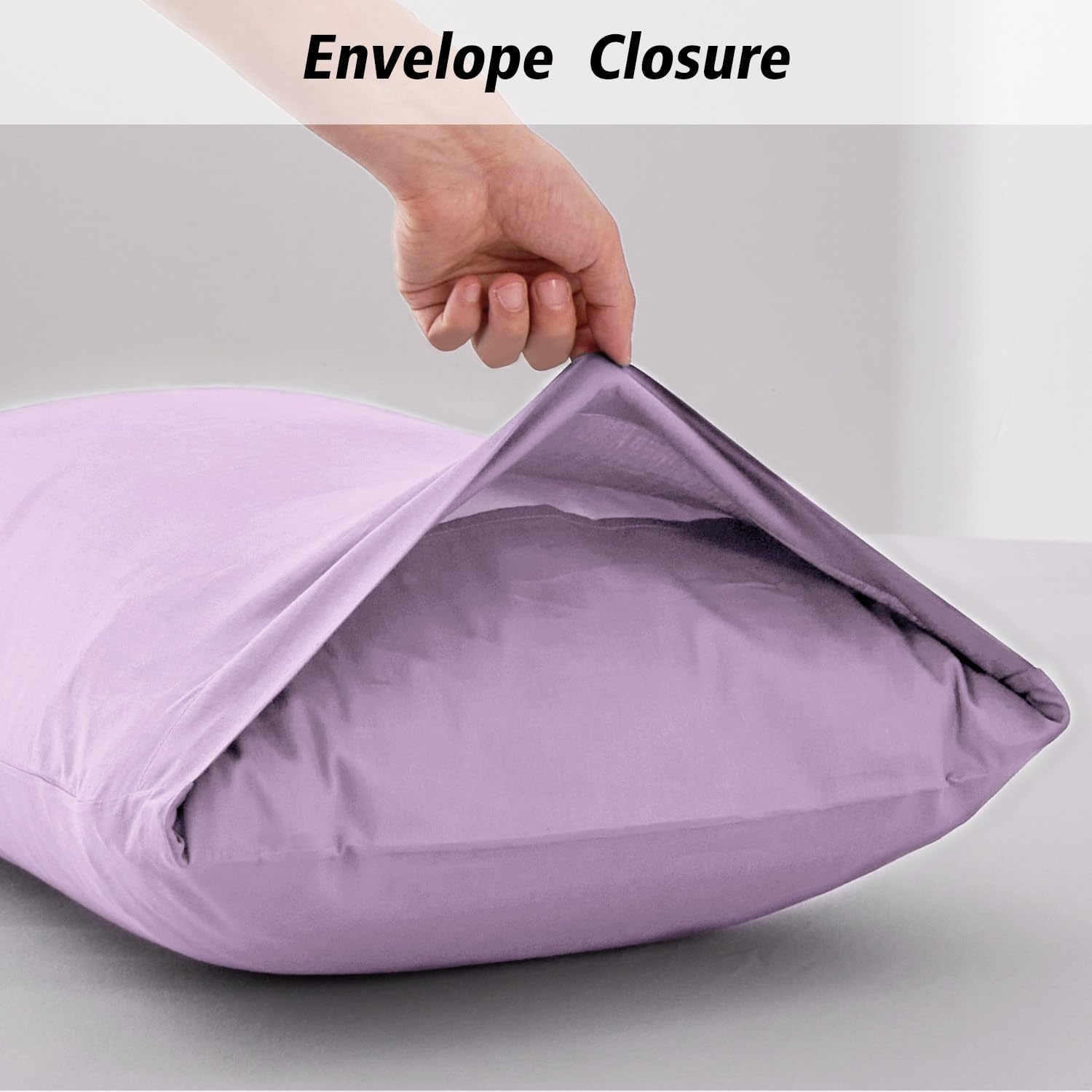 image:imageLirex 2 Pack Pillow Cases100 Cotton Breathable Pillowcases20X 36 King StandardSky BluePurple Taro