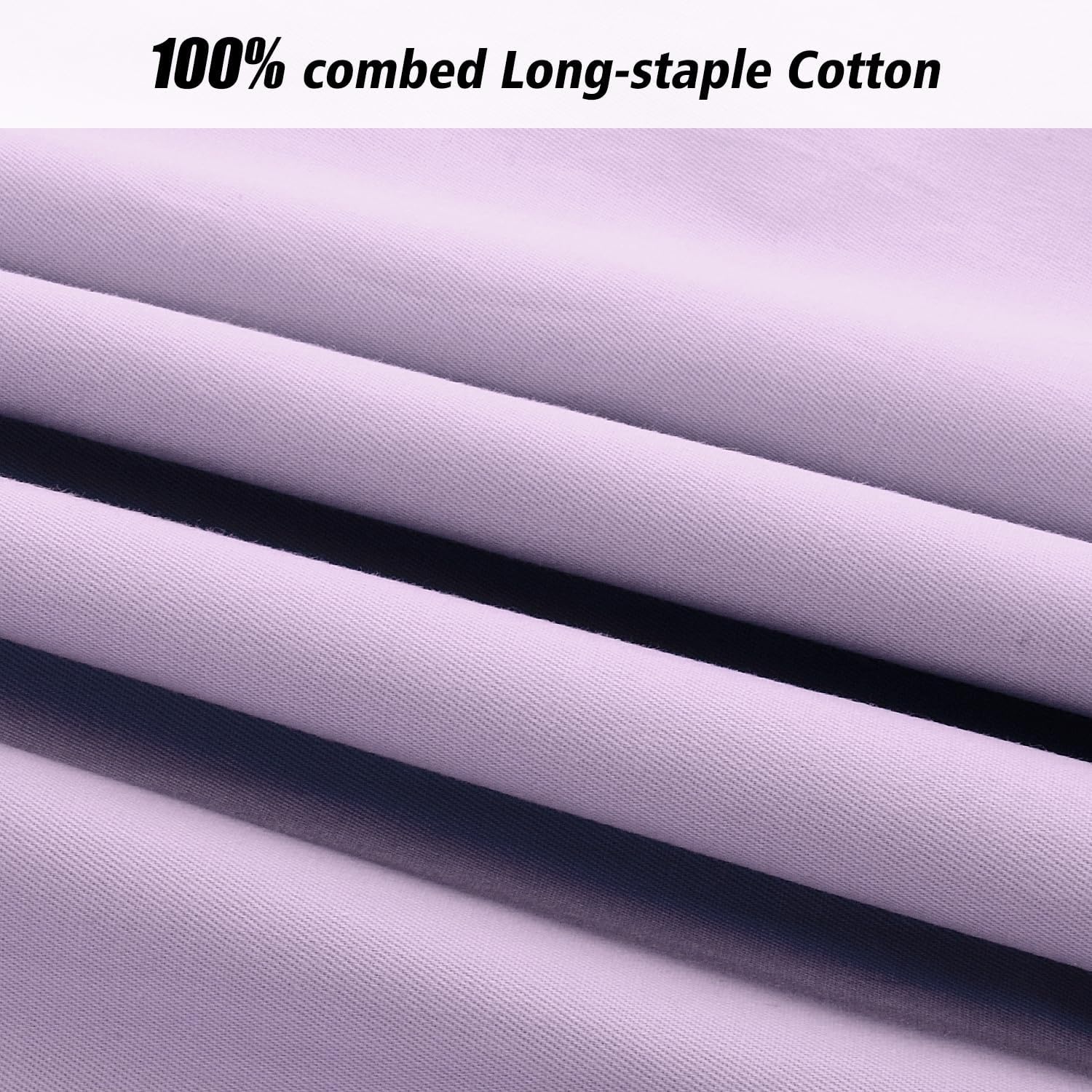 image:imageLirex 2 Pack Pillow Cases100 Cotton Breathable Pillowcases20X 36 King StandardSky BluePurple Taro