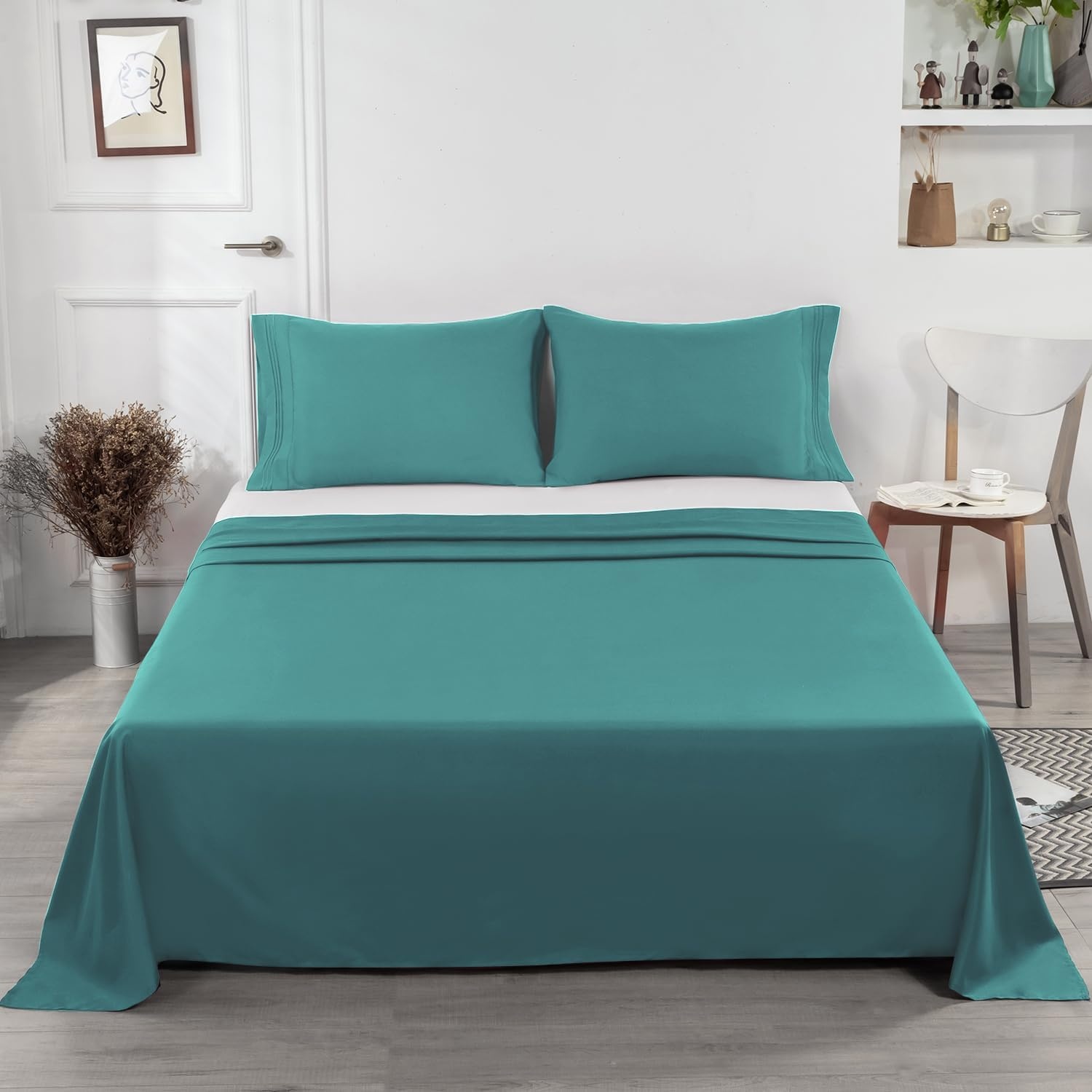 image:imageLirex Beige Flat Sheet TwinUltra Soft amp Breathable Brushed 1800 Microfiber Hotel Quality Flat Sheet Sold Separately Top Sheet for Bed Beige TwinGreen