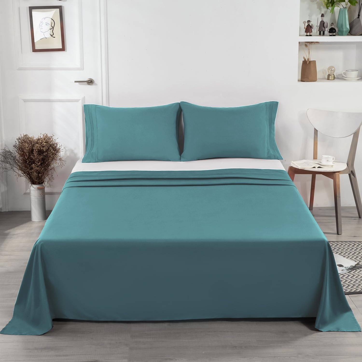 image:imageLirex Beige Flat Sheet TwinUltra Soft amp Breathable Brushed 1800 Microfiber Hotel Quality Flat Sheet Sold Separately Top Sheet for Bed Beige TwinGreen