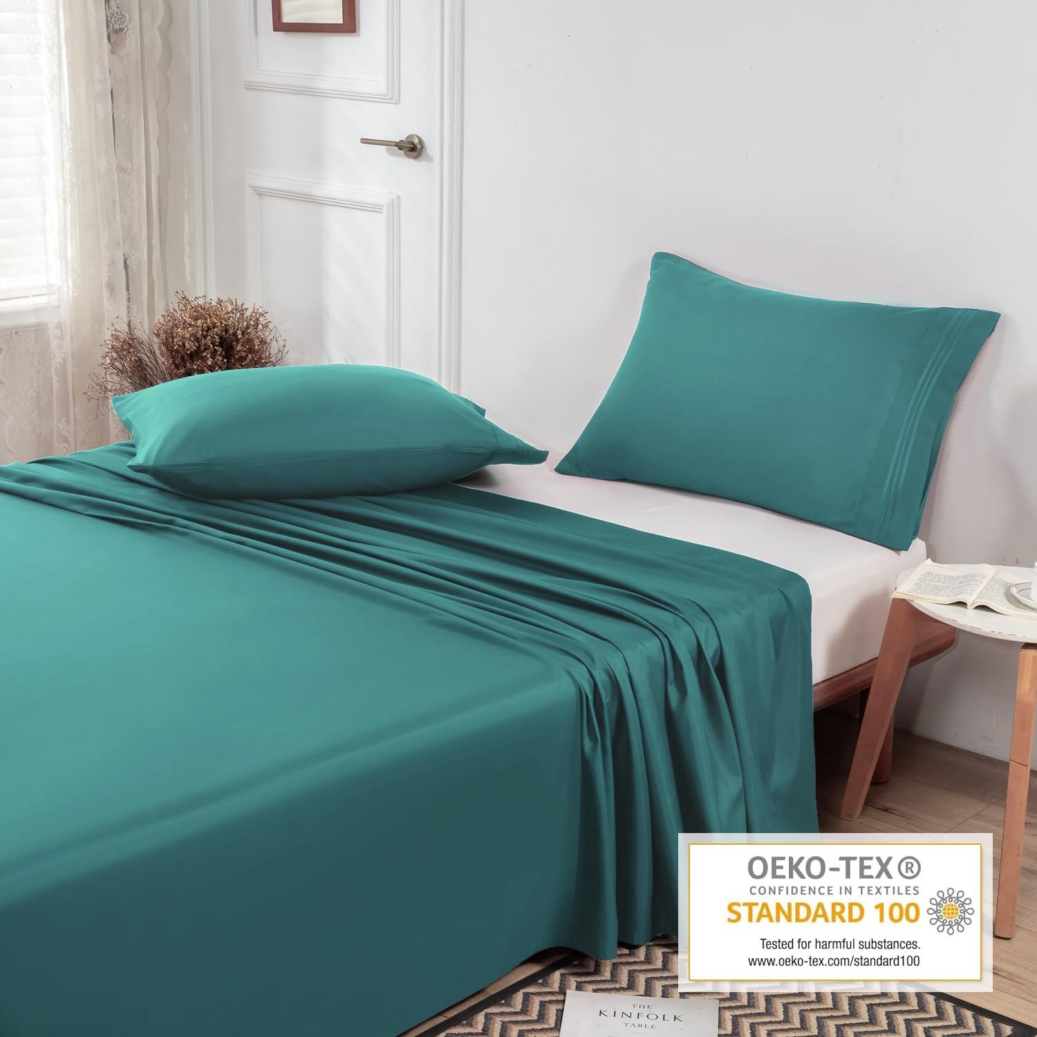 image:imageLirex Beige Flat Sheet TwinUltra Soft amp Breathable Brushed 1800 Microfiber Hotel Quality Flat Sheet Sold Separately Top Sheet for Bed Beige TwinGreen