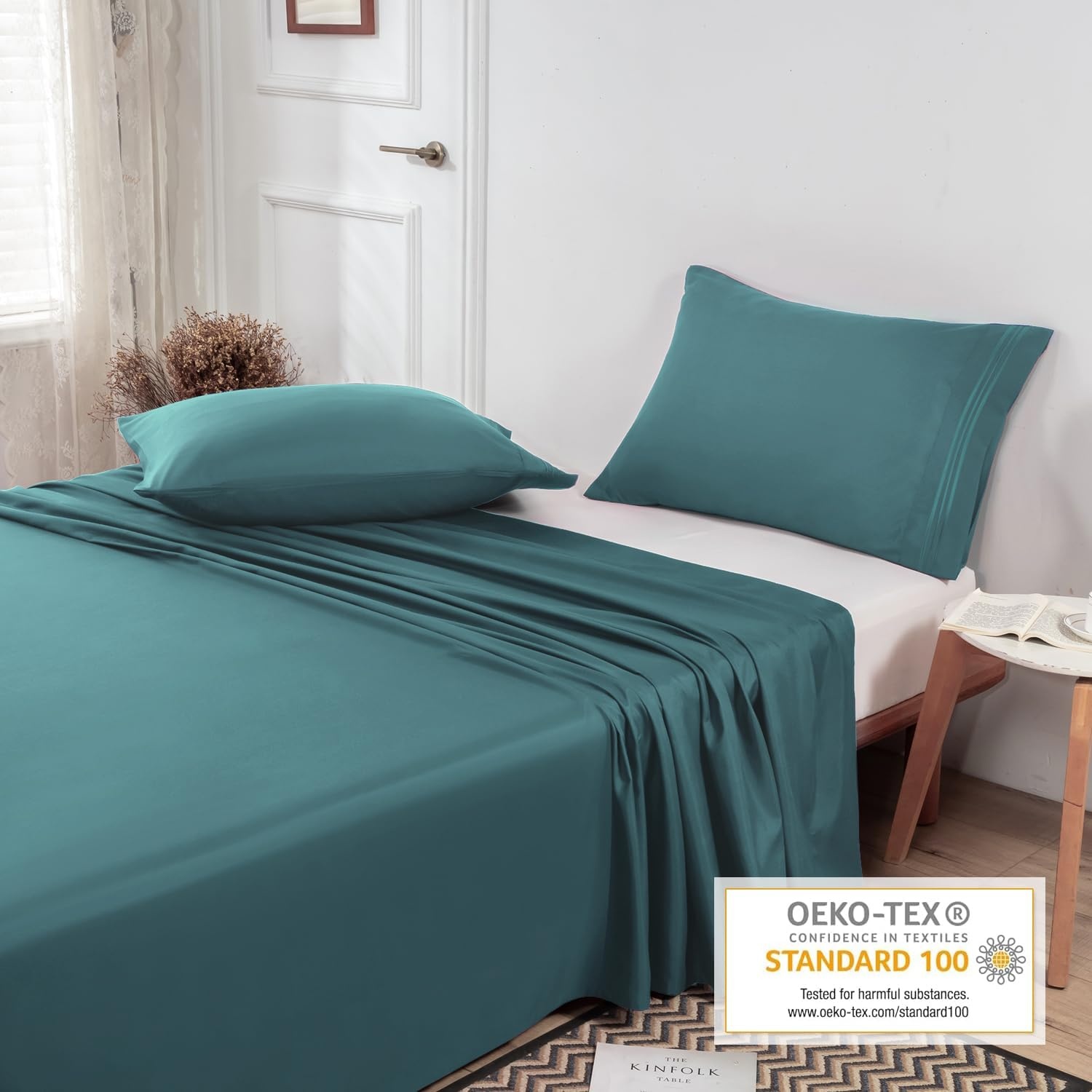 image:imageLirex Beige Flat Sheet TwinUltra Soft amp Breathable Brushed 1800 Microfiber Hotel Quality Flat Sheet Sold Separately Top Sheet for Bed Beige TwinGreen