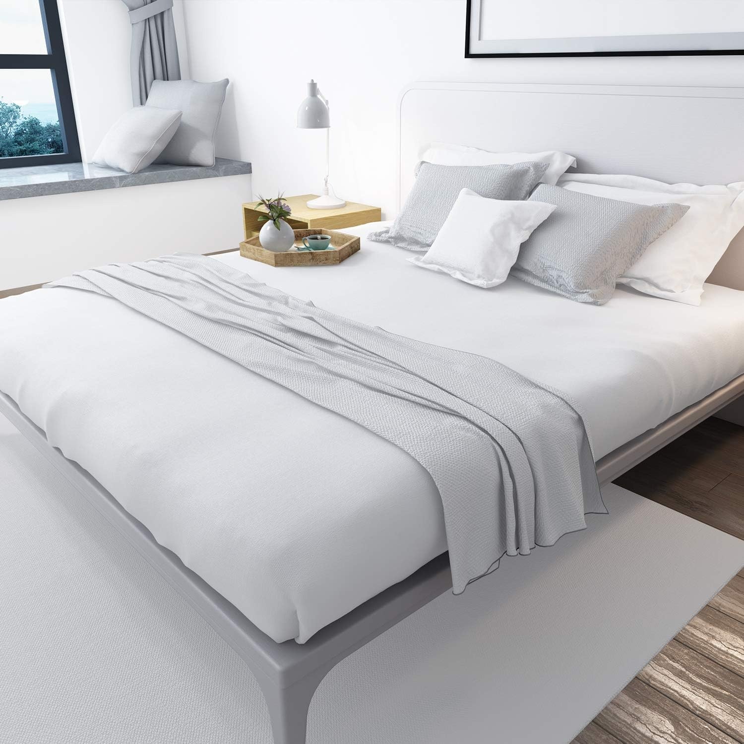 image:imageLirex Beige Flat Sheet TwinUltra Soft amp Breathable Brushed 1800 Microfiber Hotel Quality Flat Sheet Sold Separately Top Sheet for Bed Beige TwinWhite