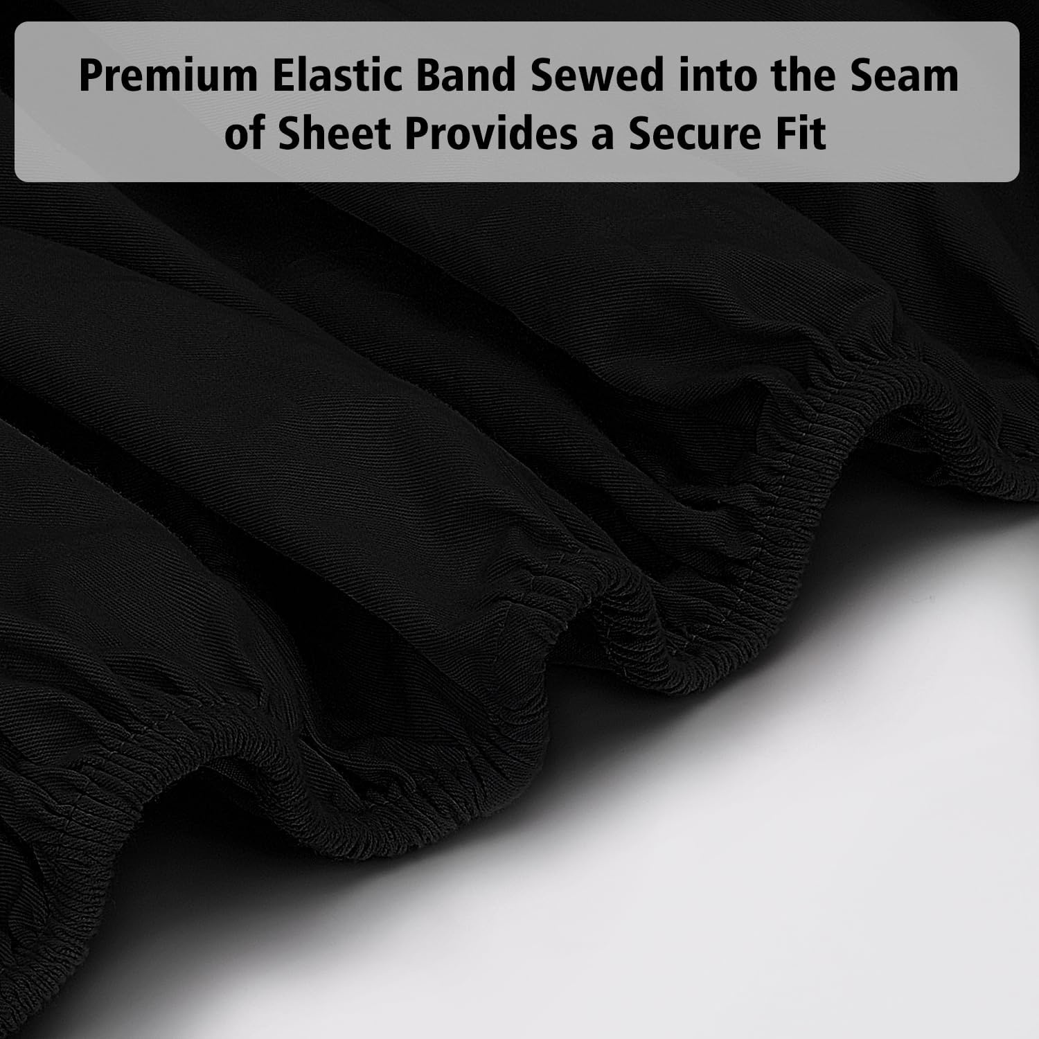 image:imageLirex Fitted Twin Sheet Cotton 300 Thread Count Soft Breathable 810 Deep Pocket Sheet for Hotel HomeDark BlueBlack