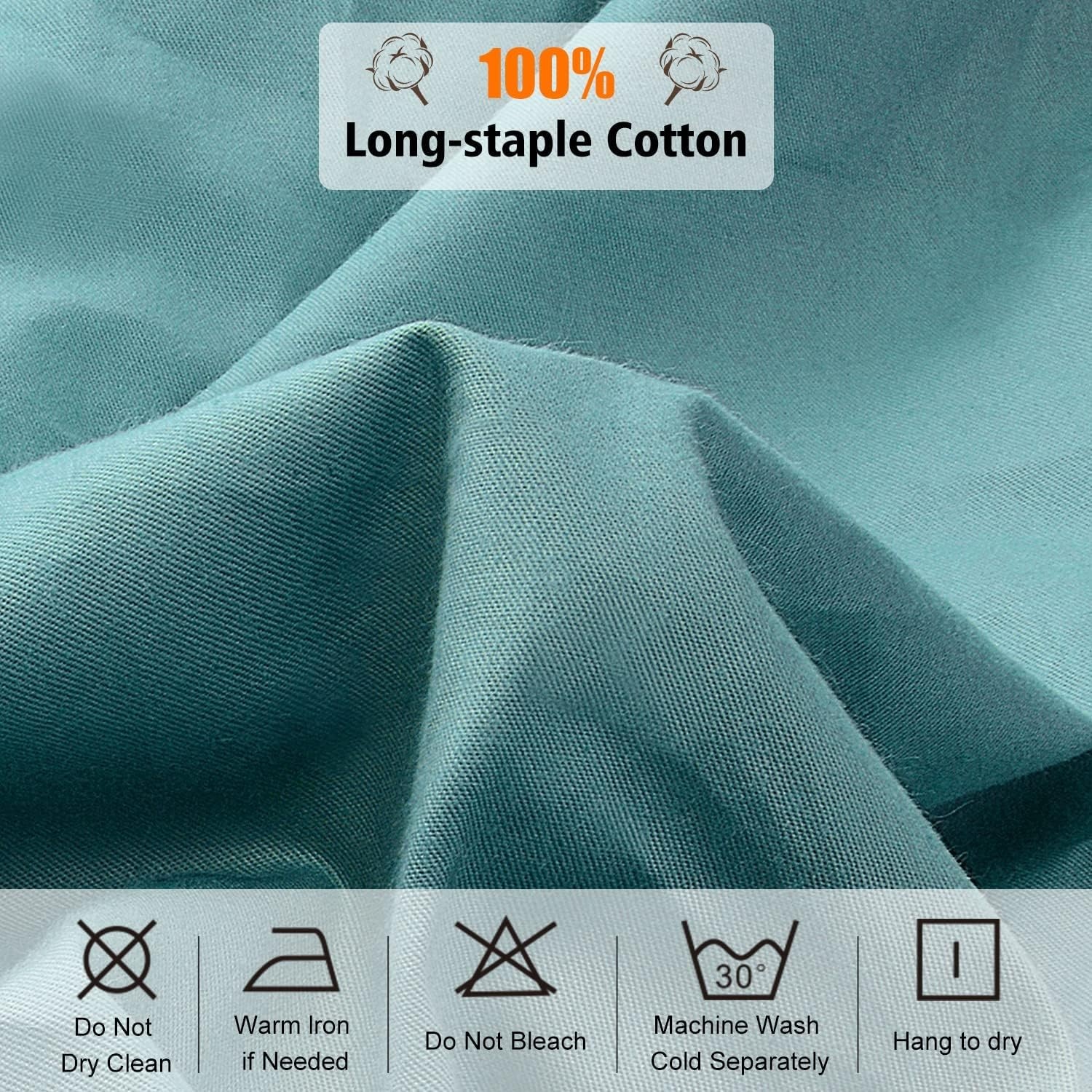 image:imageLirex Fitted Twin Sheet Cotton 300 Thread Count Soft Breathable 810 Deep Pocket Sheet for Hotel HomeDark BlueBlue