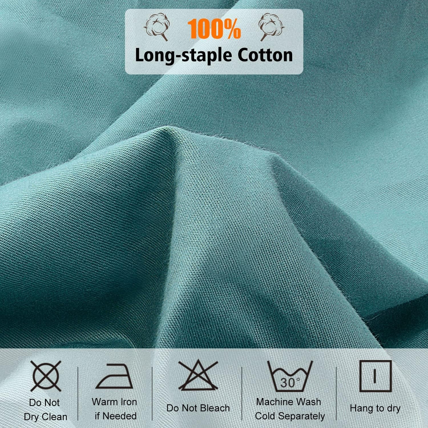 image:imageLirex Fitted Twin Sheet Cotton 300 Thread Count Soft Breathable 810 Deep Pocket Sheet for Hotel HomeDark BlueBlue