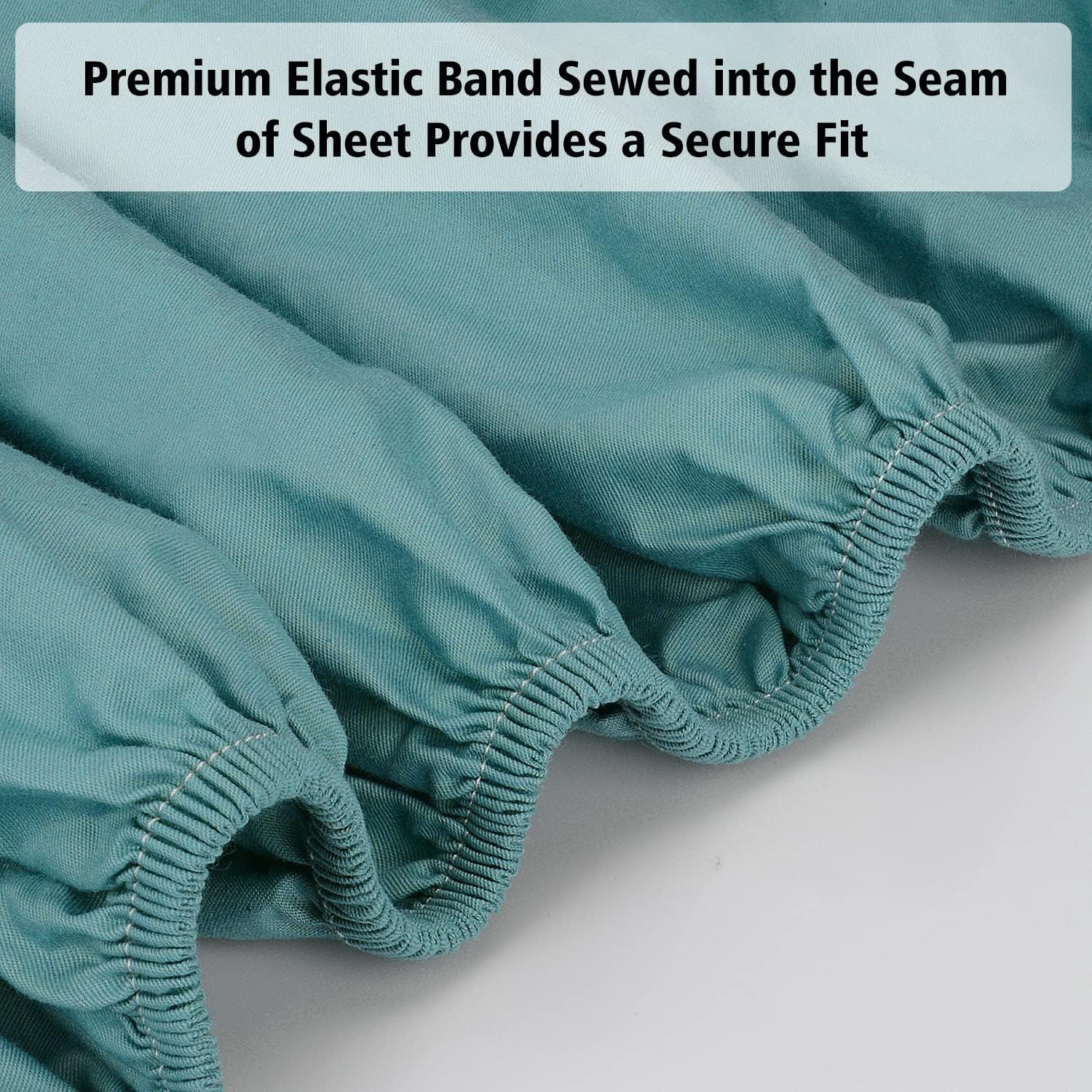 image:imageLirex Fitted Twin Sheet Cotton 300 Thread Count Soft Breathable 810 Deep Pocket Sheet for Hotel HomeDark BlueBlue