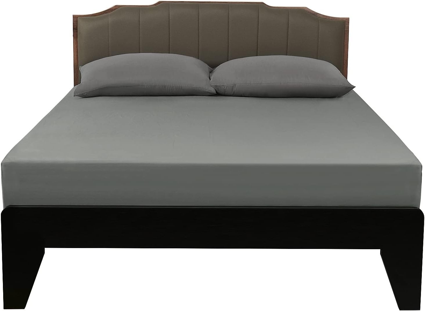 image:imageLirex Fitted Twin Sheet Cotton 300 Thread Count Soft Breathable 810 Deep Pocket Sheet for Hotel HomeDark BlueDark Grey