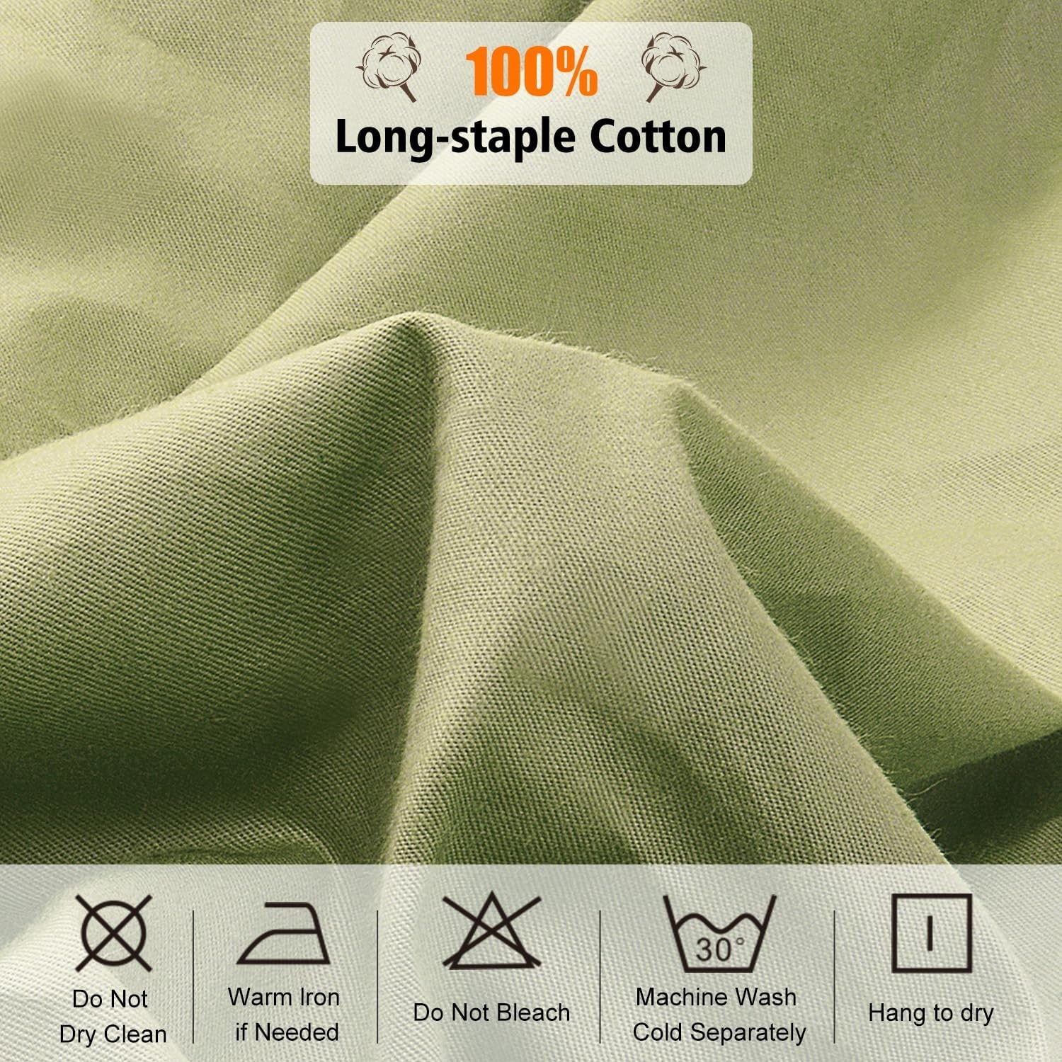 image:imageLirex Fitted Twin Sheet Cotton 300 Thread Count Soft Breathable 810 Deep Pocket Sheet for Hotel HomeDark BlueGreen