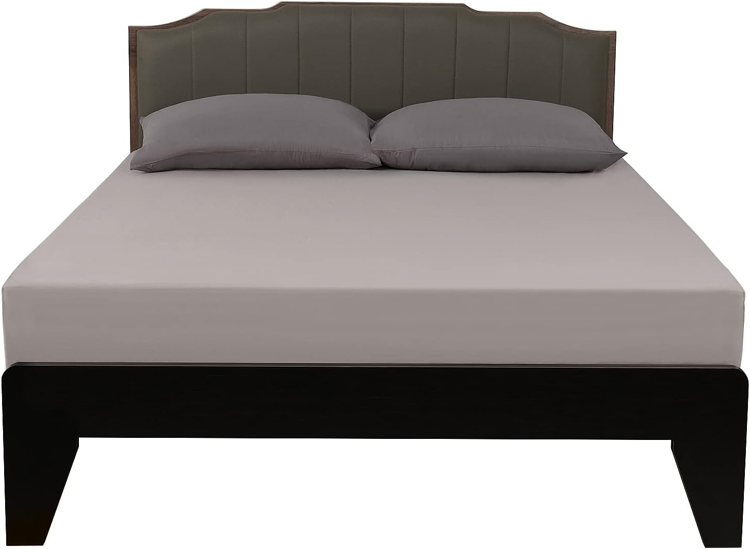 image:imageLirex Fitted Twin Sheet Cotton 300 Thread Count Soft Breathable 810 Deep Pocket Sheet for Hotel HomeDark BlueGrey