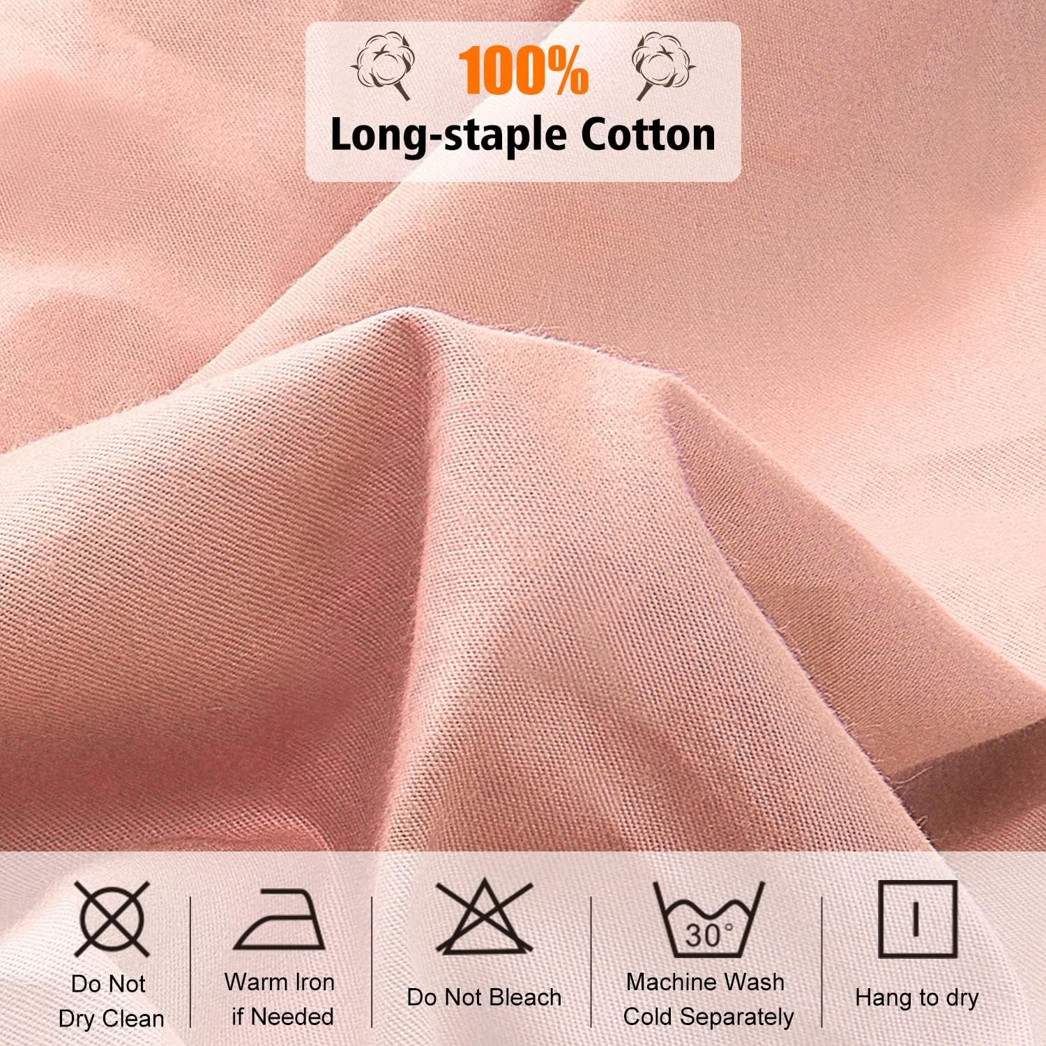 image:imageLirex Fitted Twin Sheet Cotton 300 Thread Count Soft Breathable 810 Deep Pocket Sheet for Hotel HomeDark BluePink