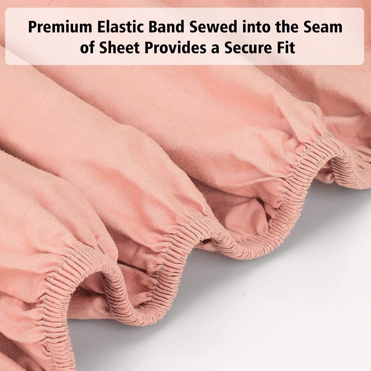 image:imageLirex Fitted Twin Sheet Cotton 300 Thread Count Soft Breathable 810 Deep Pocket Sheet for Hotel HomeDark BluePink