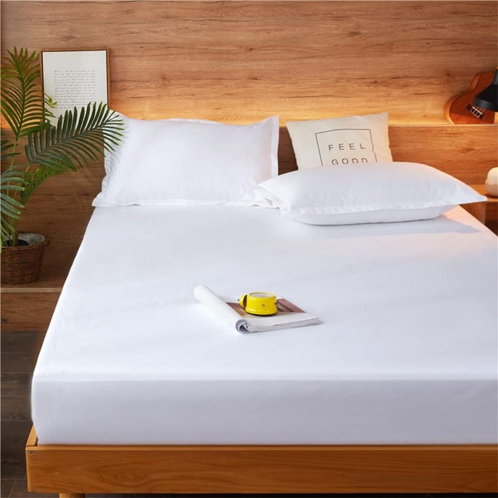 image:imageLirex Fitted Twin Sheet Cotton 300 Thread Count Soft Breathable 810 Deep Pocket Sheet for Hotel HomeDark BlueWhite