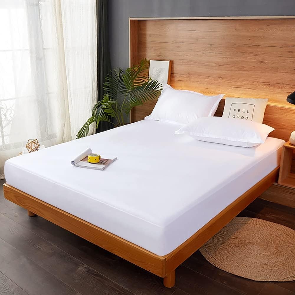 image:imageLirex Fitted Twin Sheet Cotton 300 Thread Count Soft Breathable 810 Deep Pocket Sheet for Hotel HomeDark BlueWhite