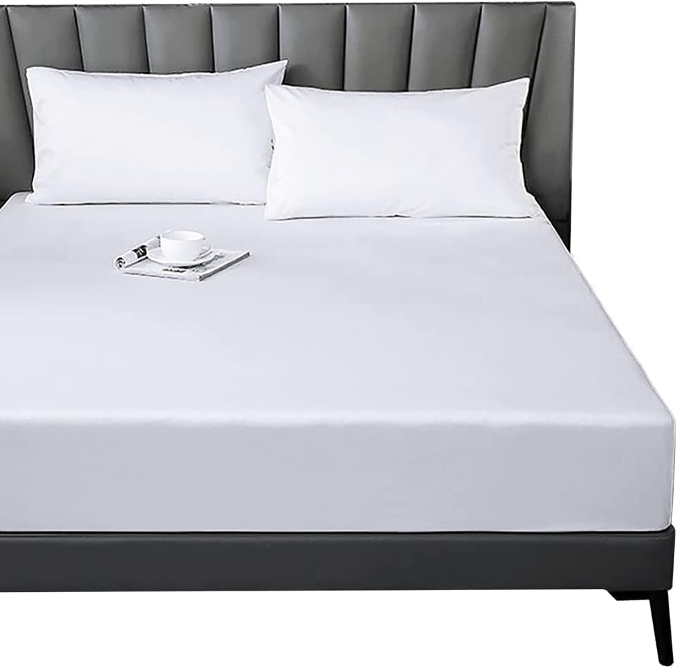 image:imageLirex Fitted Twin Sheet Cotton 300 Thread Count Soft Breathable 810 Deep Pocket Sheet for Hotel HomeDark BlueWhite