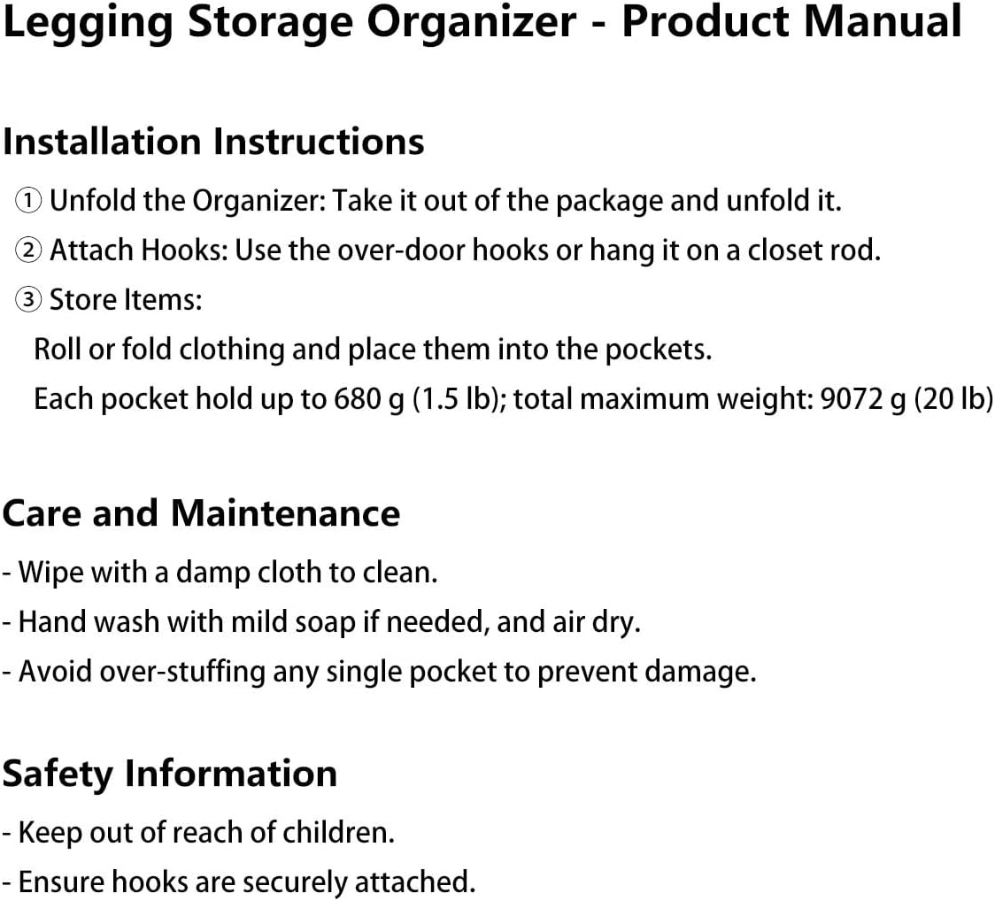 image:imageLirex Hanging Yoga Legging Storage Organizer with 24 Pockets Foldable Oxford Cloth Hanging Closet Organizer Shirts Jeans Storage Hanger Socks Holder for Family Closet Bedroom PinkGray