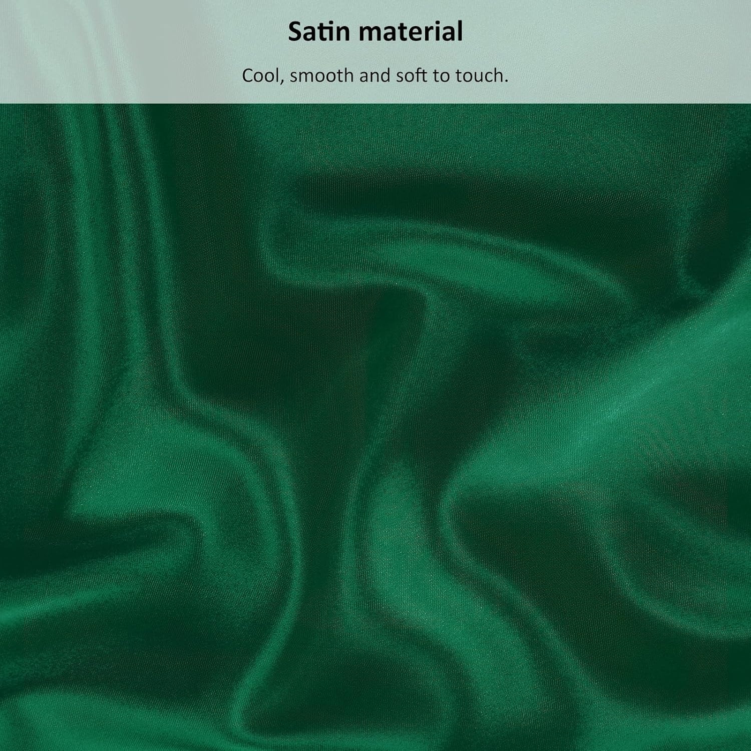 image:imageLirex Satin Fitted Sheet Twin XL SizeLuxury amp Ultra Soft Deep Pocket Single Bottom Bed Sheets Sold Separately BlackGreen