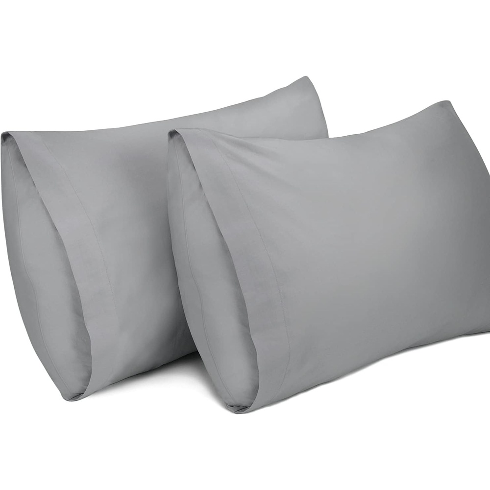 image:imageLirex 2 Pack Pillow Cases100 Cotton Breathable Pillowcases20X 36 King StandardSky BlueDark Grey