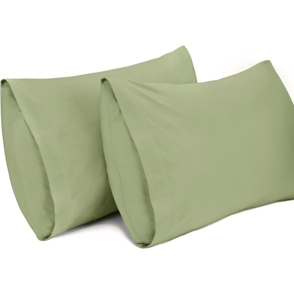 image:imageLirex 2 Pack Pillow Cases100 Cotton Breathable Pillowcases20X 36 King StandardSky BlueGreen