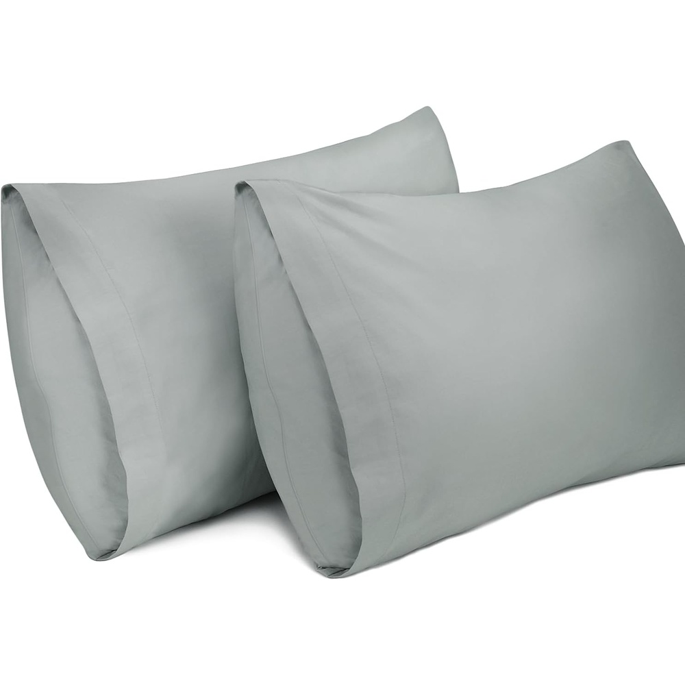 image:imageLirex 2 Pack Pillow Cases100 Cotton Breathable Pillowcases20X 36 King StandardSky BlueGrey