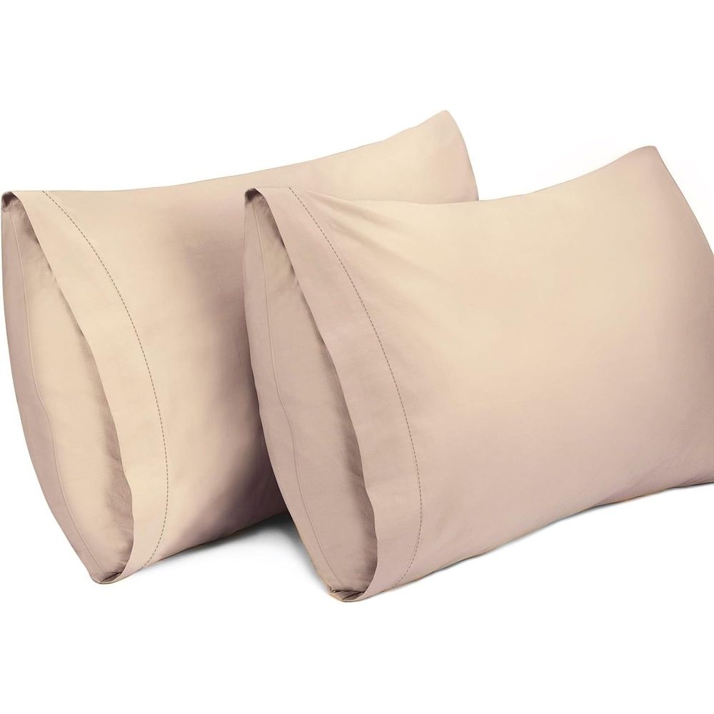 image:imageLirex 2 Pack Pillow Cases100 Cotton Breathable Pillowcases20X 36 King StandardSky BlueLight Coffee