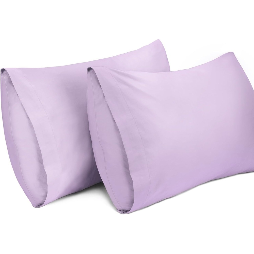 image:imageLirex 2 Pack Pillow Cases100 Cotton Breathable Pillowcases20X 36 King StandardSky BluePurple Taro
