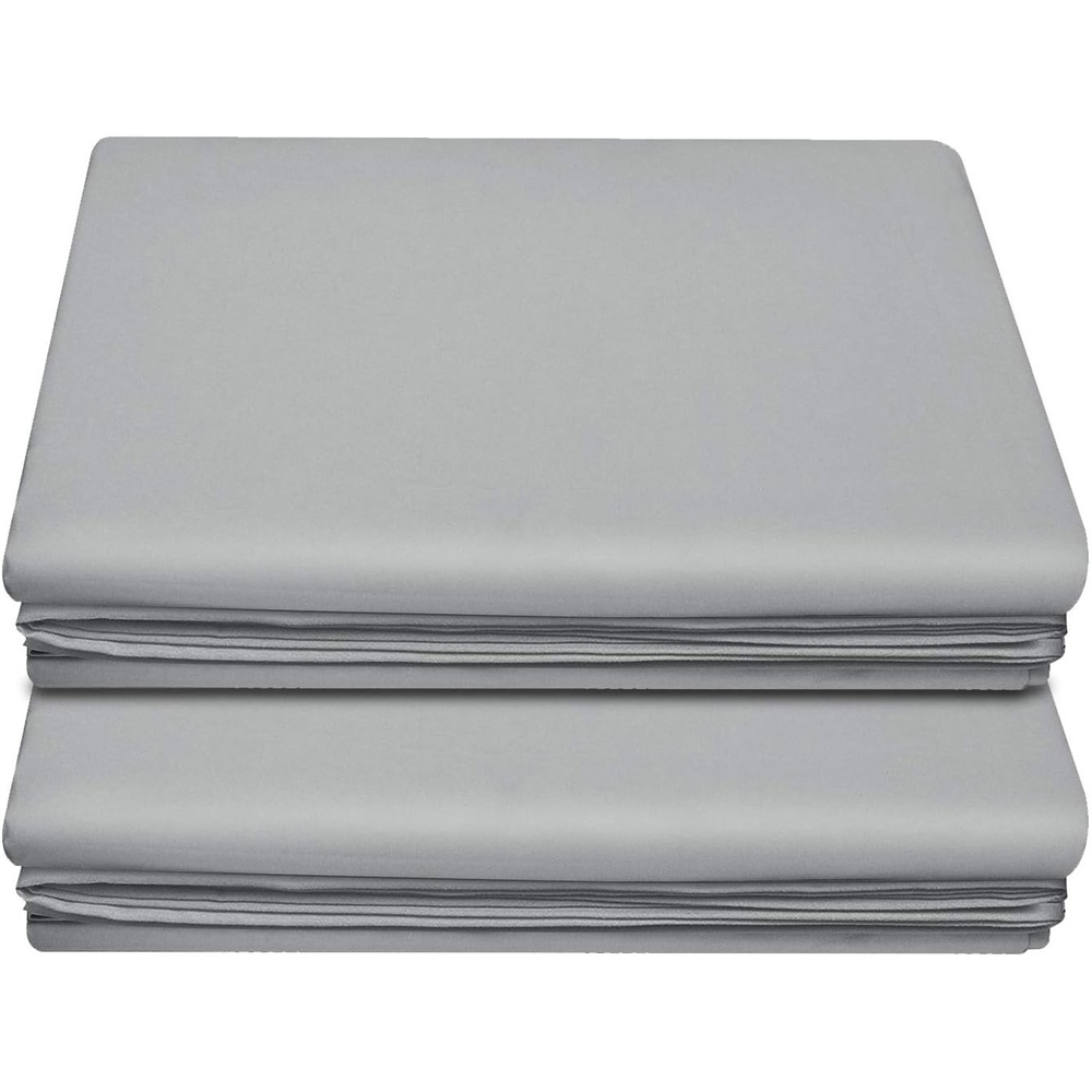 image:imageLirex 2Pack Twin Size Flat Sheet Set UltraSoft Brushed 1800 Microfiber Breathable amp WrinkleFree Machine Washable Navy BlueGrey