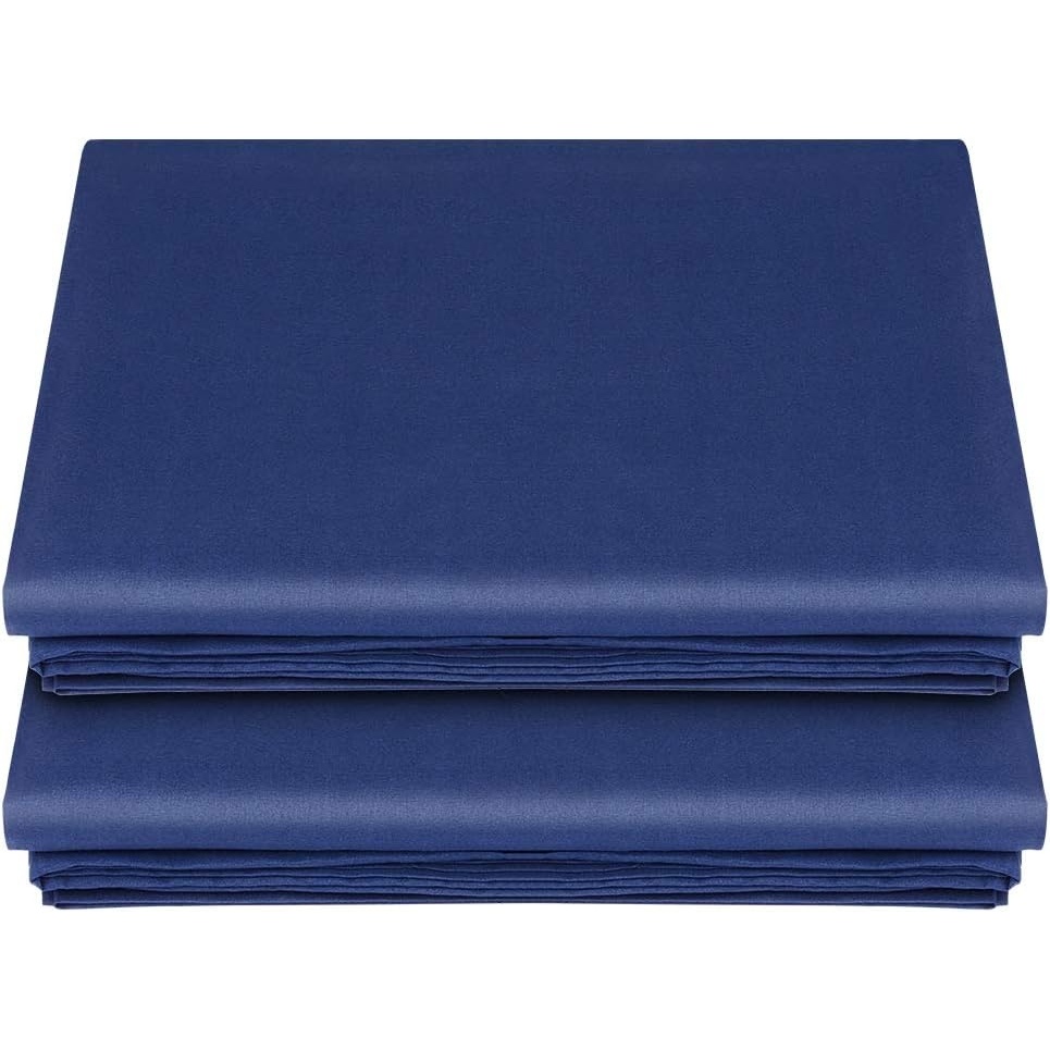 image:imageLirex 2Pack Twin Size Flat Sheet Set UltraSoft Brushed 1800 Microfiber Breathable amp WrinkleFree Machine Washable Navy BlueNavy Blue