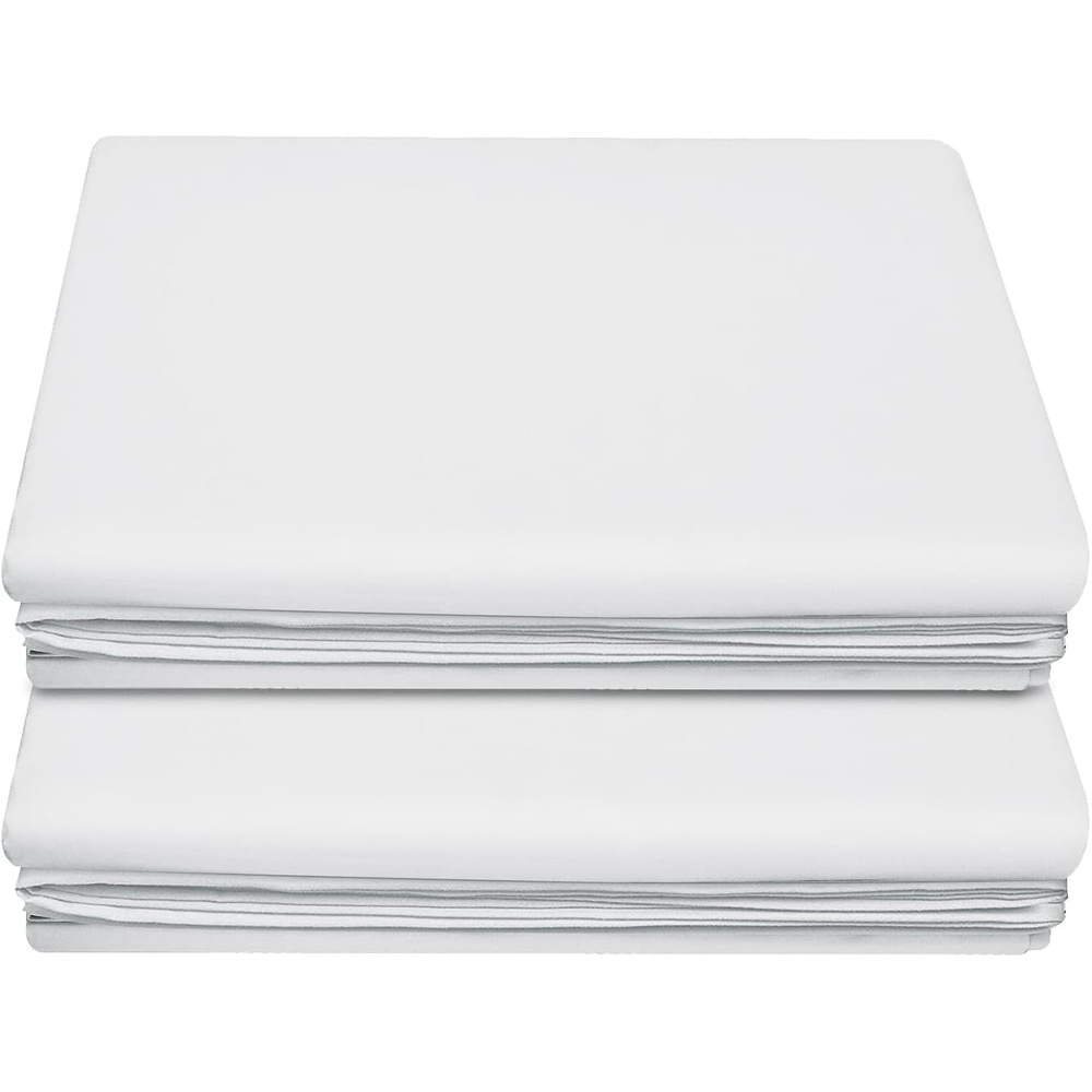 image:imageLirex 2Pack Twin Size Flat Sheet Set UltraSoft Brushed 1800 Microfiber Breathable amp WrinkleFree Machine Washable Navy BlueWhite