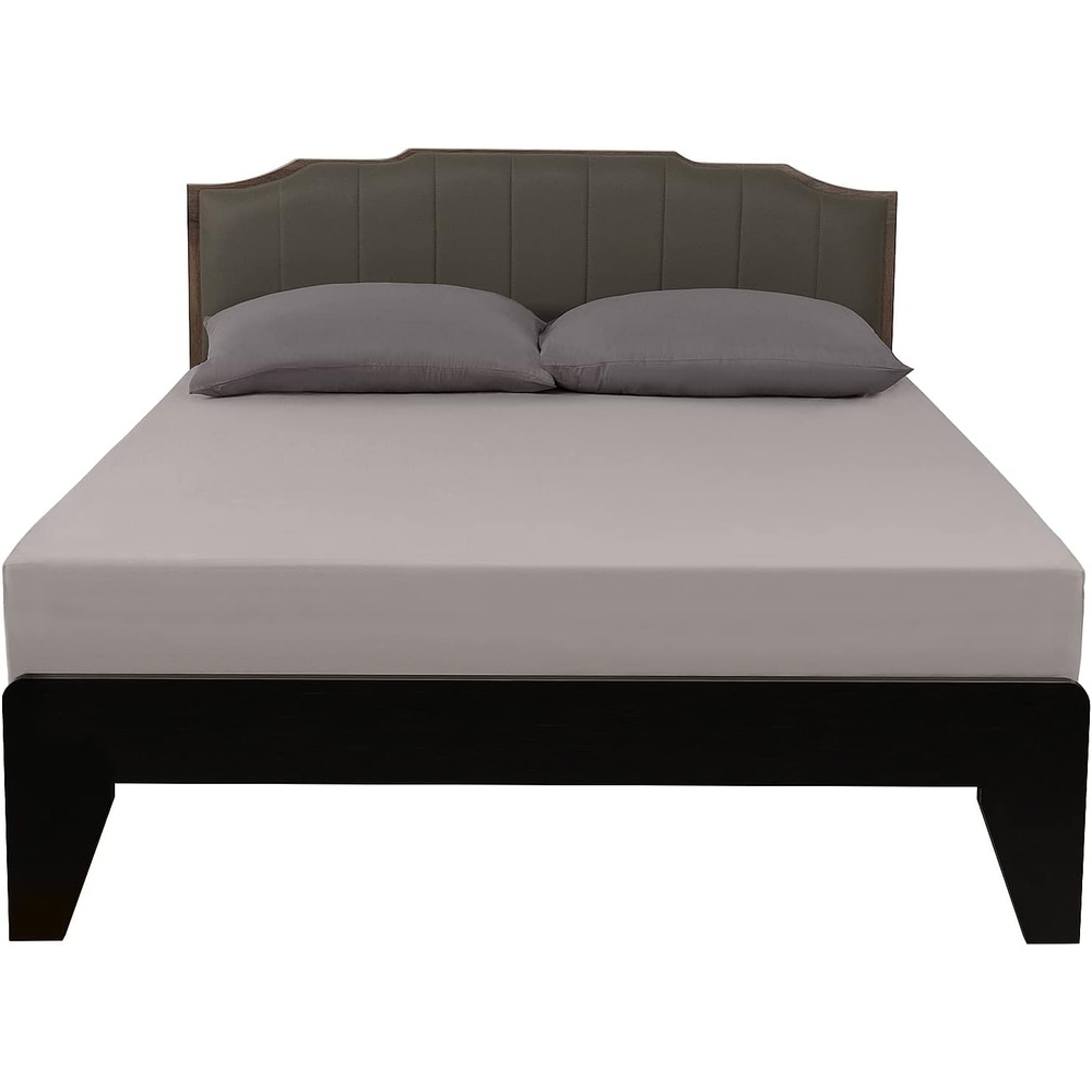image:imageLirex Fitted Twin Sheet Cotton 300 Thread Count Soft Breathable 810 Deep Pocket Sheet for Hotel HomeDark BlueGrey