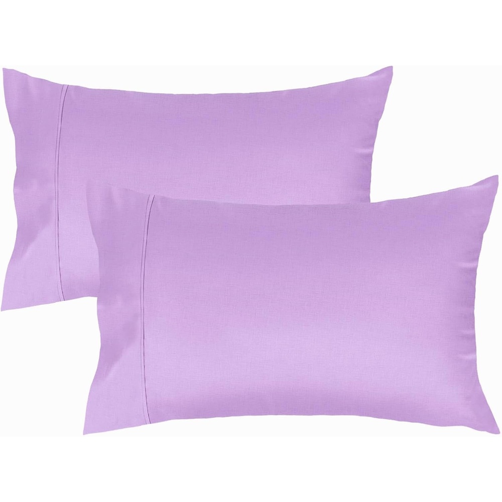 image:imageLirex Queen Pillow Cases Set of 2 100 Cotton Sateen Breathable Cooling Soft for Quality Sleep Pillow Covers with Envelope Closure 20 x 30 WhitePurple
