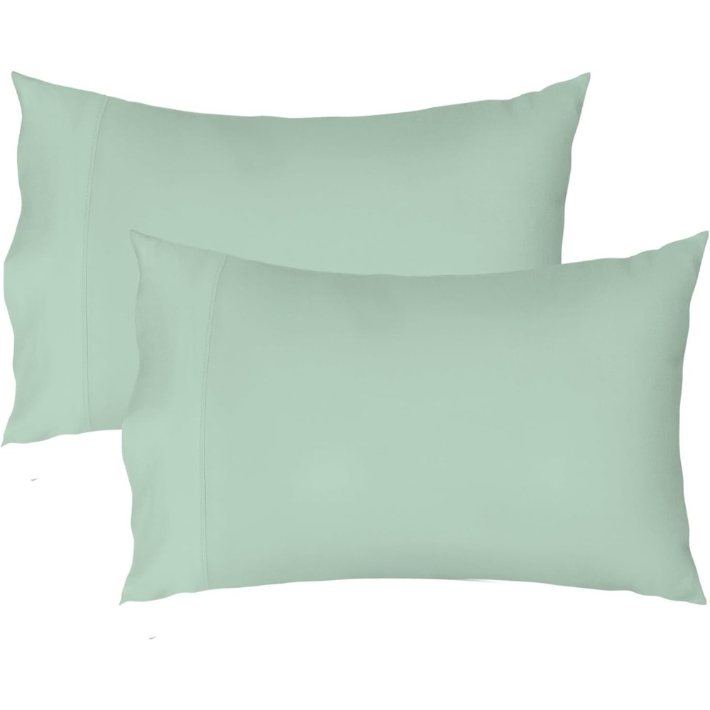 image:imageLirex Queen Pillow Cases Set of 2 100 Cotton Sateen Breathable Cooling Soft for Quality Sleep Pillow Covers with Envelope Closure 20 x 30 WhiteSage Green