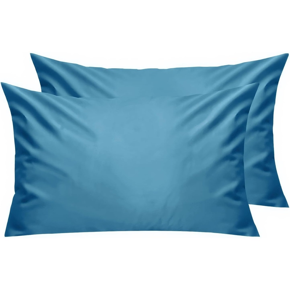 image:imageLirex Standard Pillow Cases Set of 2 300 Thread Count 100 Cotton Pillow Covers Breathable and Soft Standard 20 x 26 WhiteBlue