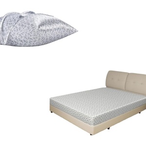 image:image3pcs Satin Bedding Bundle Full Fitted Sheet amp 2 Queen Pillowcases Dark Blue Floral Ultra Soft amp Easy Care