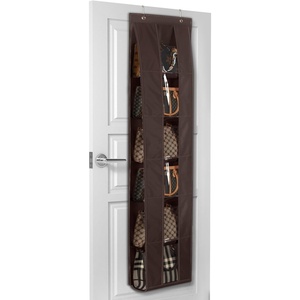 image:imageLirex Over The Door Purse Organizer SpaceSaving Medium and Large Handbag Storage Organizer Clothing Closet Hanger GreyDark Brown