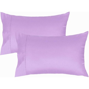 image:imageLirex Queen Pillow Cases Set of 2 100 Cotton Sateen Breathable Cooling Soft for Quality Sleep Pillow Covers with Envelope Closure 20 x 30 WhitePurple
