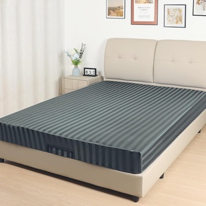 image:imageLirex Satin Fitted Sheet Silky amp Soft Polyester Satin Weave Bed Sheets 14 Deep Pocket with Elastic Corner Straps Twin XL Cream LeopardDark Grey Stripes