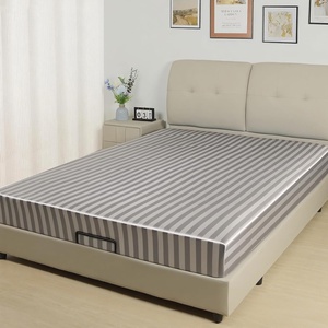 image:imageLirex Satin Fitted Sheet Silky amp Soft Polyester Satin Weave Bed Sheets 14 Deep Pocket with Elastic Corner Straps Twin XL Cream LeopardLight Grey Stripes