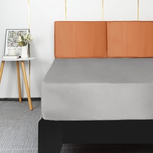 image:imageLirex Satin Fitted Sheet Twin XL SizeLuxury amp Ultra Soft Deep Pocket Single Bottom Bed Sheets Sold Separately BlackLight Grey