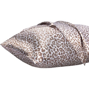image:imageLirex Silky Satin Pillowcase with Zipper Closure Polyester Satin Pillow Cover for Hair Smooth Floral Pattern with Cream Leopard 20 x 26Cream Leopard