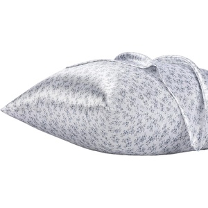image:imageLirex Silky Satin Pillowcase with Zipper Closure Polyester Satin Pillow Cover for Hair Smooth Floral Pattern with Cream Leopard 20 x 26Dark Blue Floral