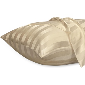 image:imageLirex Silky Satin Pillowcase with Zipper Closure Polyester Satin Pillow Cover for Hair Smooth Floral Pattern with Cream Leopard 20 x 26Khaki Stripes