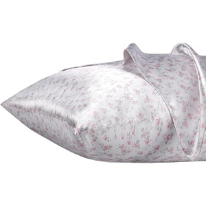 image:imageLirex Silky Satin Pillowcase with Zipper Closure Polyester Satin Pillow Cover for Hair Smooth Floral Pattern with Cream Leopard 20 x 26Pink Rose Floral