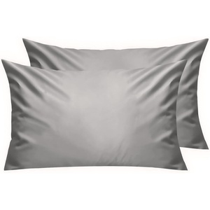 image:imageLirex Standard Pillow Cases Set of 2 300 Thread Count 100 Cotton Pillow Covers Breathable and Soft Standard 20 x 26 WhiteDark Grey